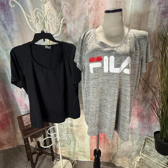 📌Fila & Ulla Popkins 2 Plus Size Sport - Gym Short Sleeves T-Shirts Tops - Picture 3 of 14